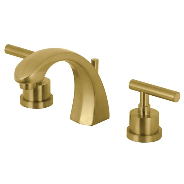 KS4987CML Manhattan 8" Widespread Bathroom Faucet, Brushed Brass
